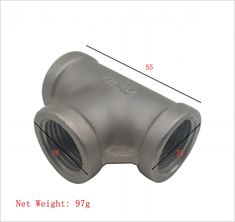 Piezas de fundición a la cera perdida de precisión de cuerpo de válvula de tres vías de acero inoxidable personalizadas
